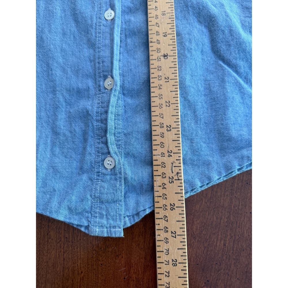 Vintage Coastline Button Down Womens Blue Embroidered Nautical Chambray Medium - Picture 8 of 8